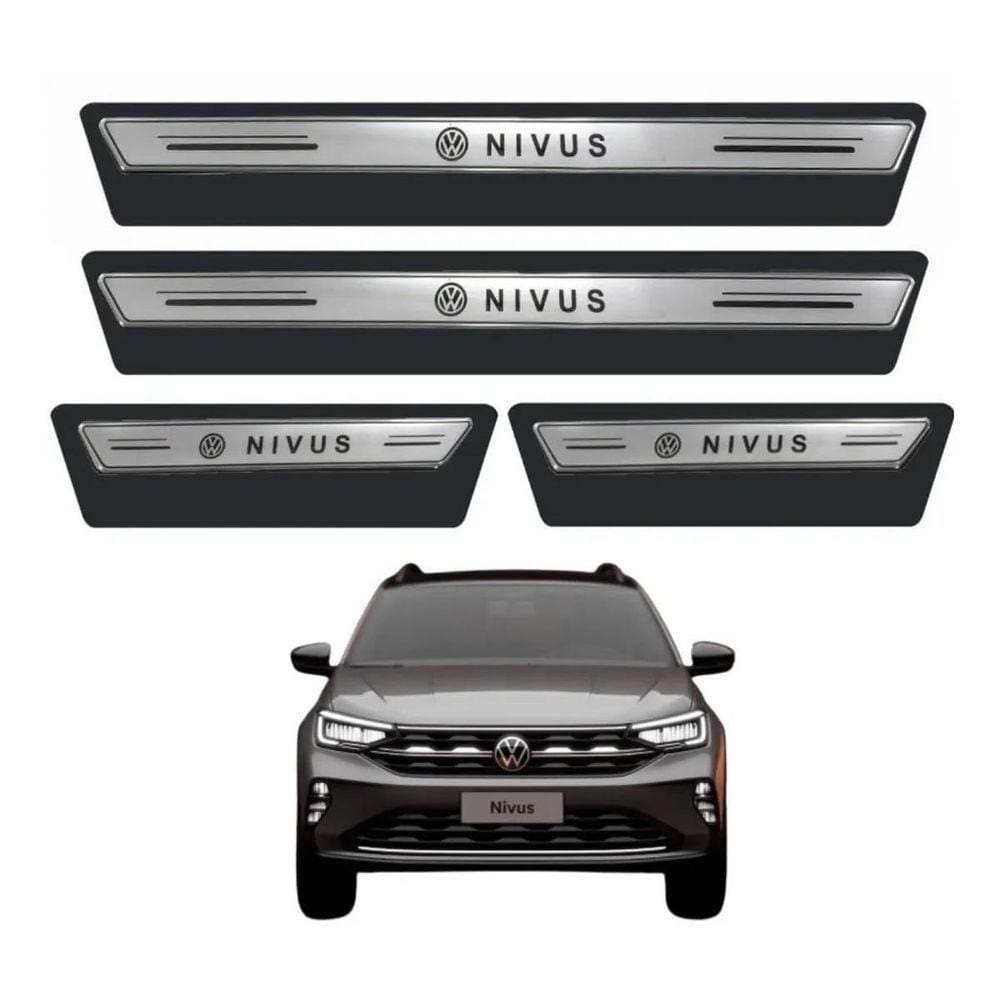 Kit Soleira Resinada Proteção Porta Volkswagen Nivus - Prata