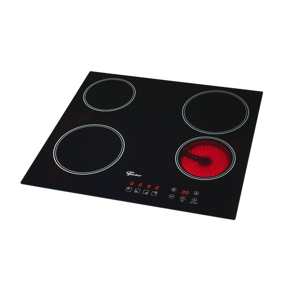 Fogão Cooktop Fischer 4Q Elétrico Mesa Vitrocerâmica Touch