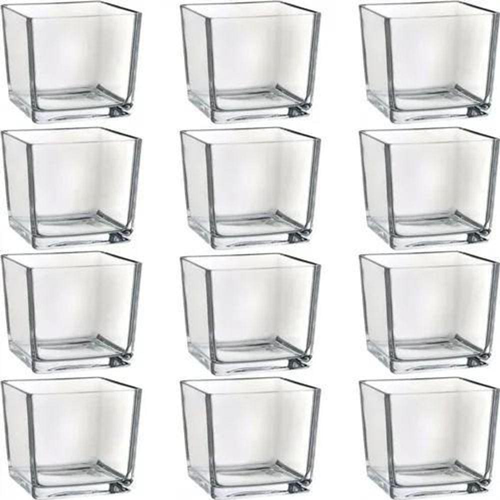 Kit 10 Mini Vaso De Vidro Castiçal Porta Vela De Mesa 300 Ml