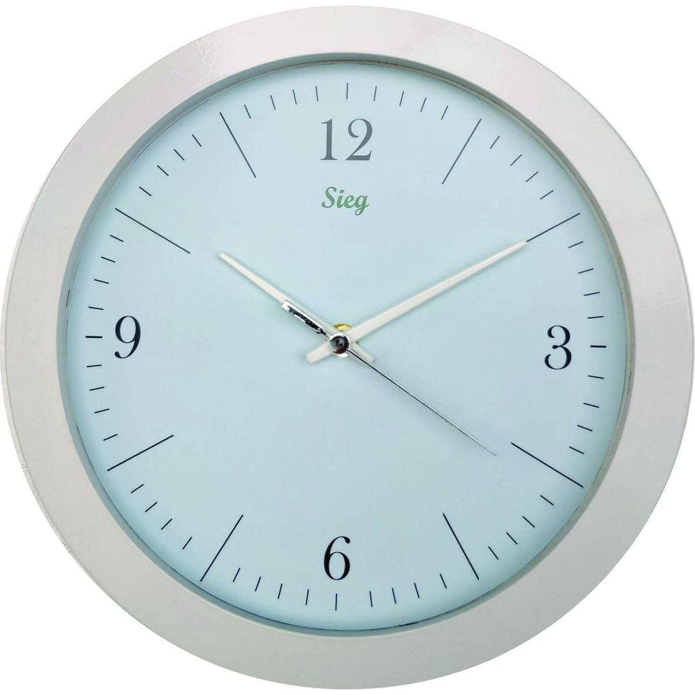 Relógio Aluminio 270 Mm Pintado Branco Fundo Azul