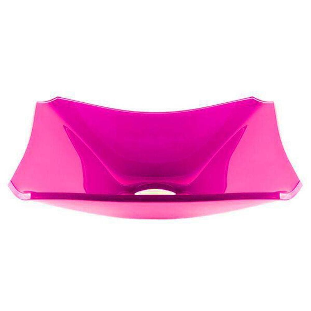 Cuba De Vidro Retangular Chanfrada 39Cm Rosa