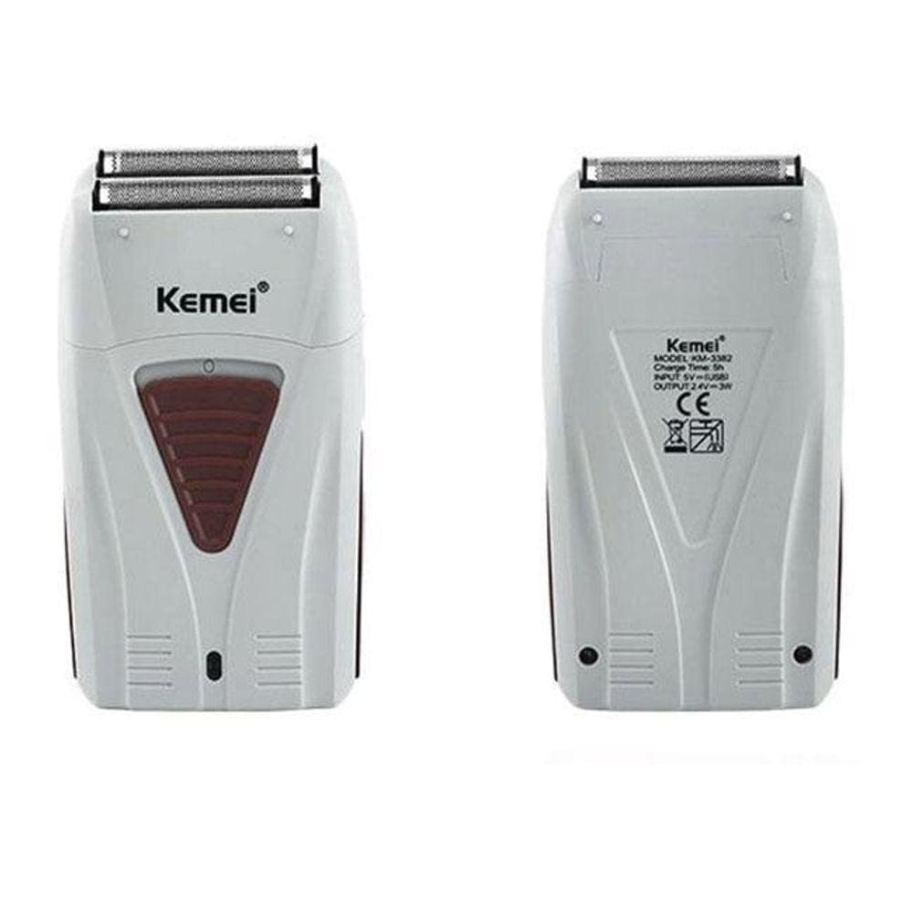 Kemei Shaver White Km 3382 Barbeador Portátil