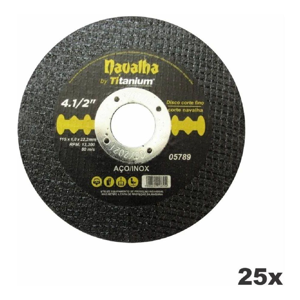 50 Peças Disco De Corte Fino Inox 4.1/2 X 1,0 Esmerilhadeira