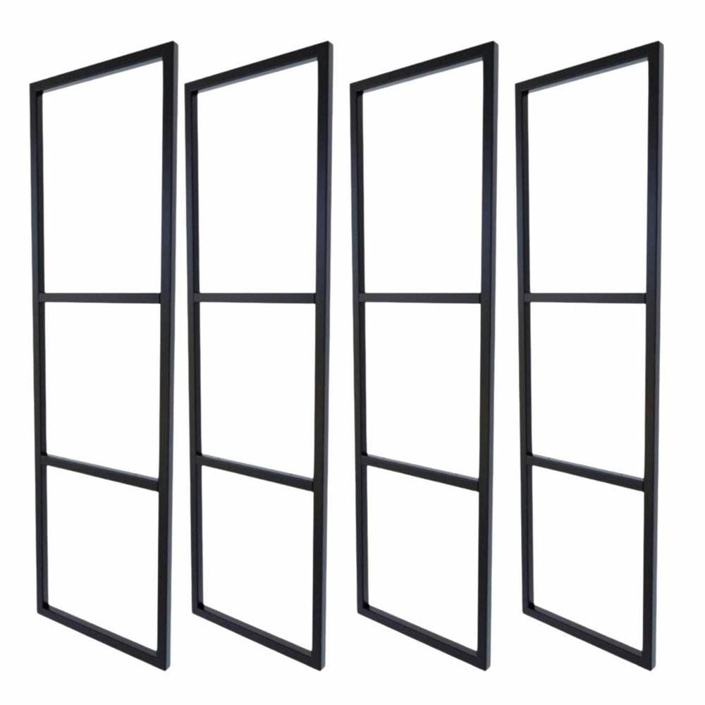 Suporte Industrial Triplo Prateleira Suspensa Preto 4Pçs