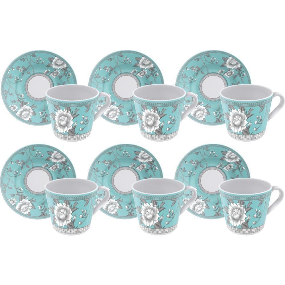 Conjunto De Chá Tramontina Porcelana Helen 185Ml 12 Pç