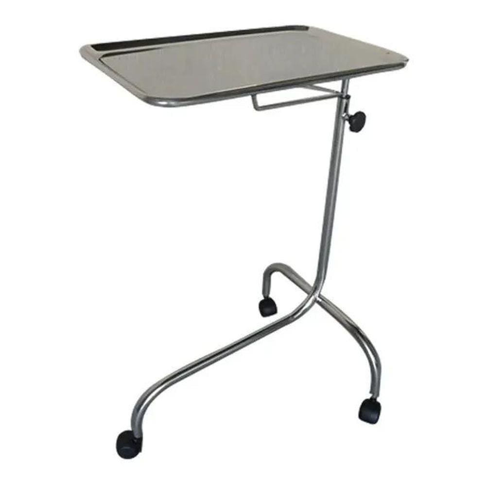 Mesa Mayo Auxiliar Hospitalar Aço Inox - Clínica - Rodízios