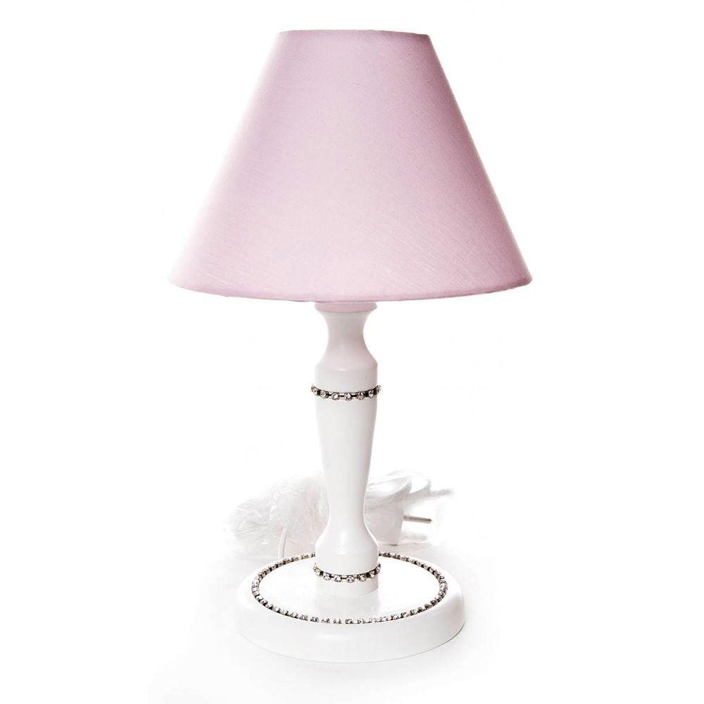 Abajur Madeira Strass 1 Quarto Bebê Infantil Menina