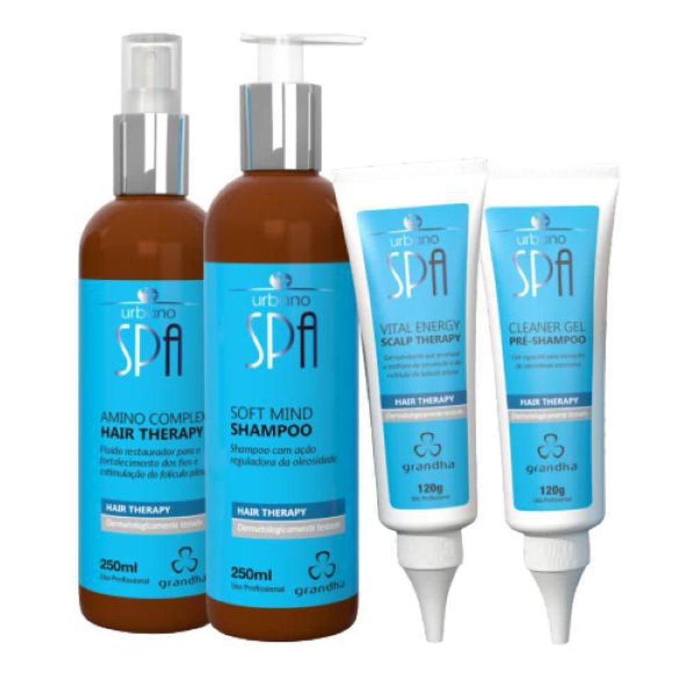 Kit Urbano Spa Blue Grandha Hair Therapy 4 Produtos