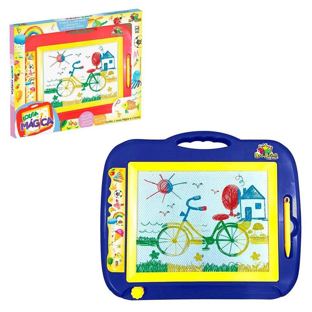 Brinquedo Lousa Mágica Azul Para Desenhar Infantil