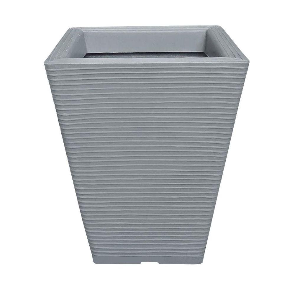 Vaso De Planta Decorativo Em Polietileno 45X35 Cinza Escuro