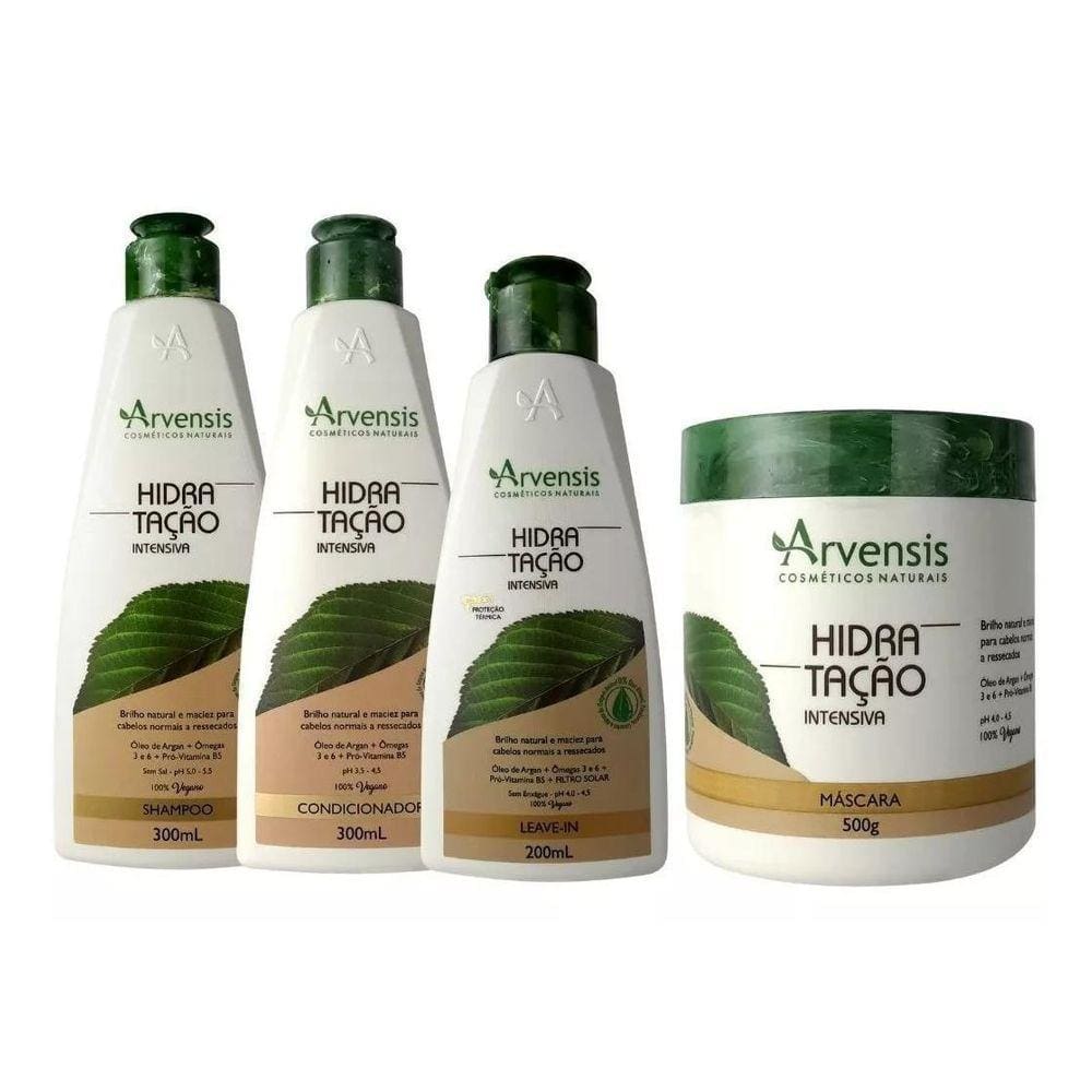 Kit Arvensis Hidratação Shampoo Cond. Leave-In Mascara 500G