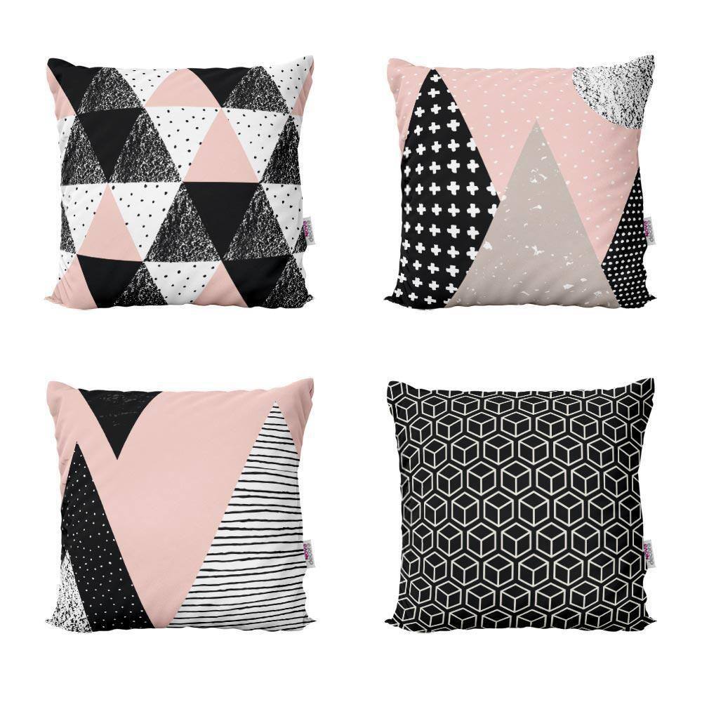 Almofadas Decorativas Rosa E Preto Para Sala 40X40