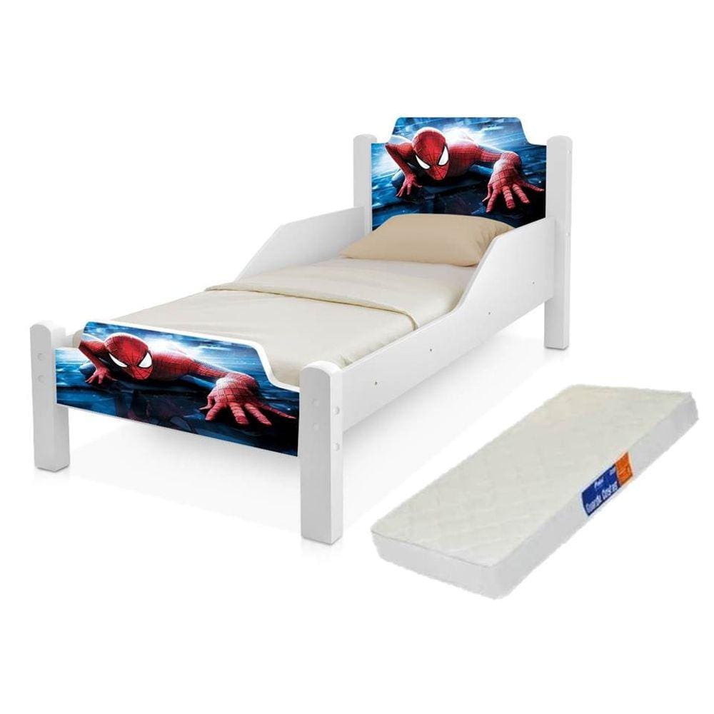 Mini Cama Adesivada do Homem Aranha com Colchão
