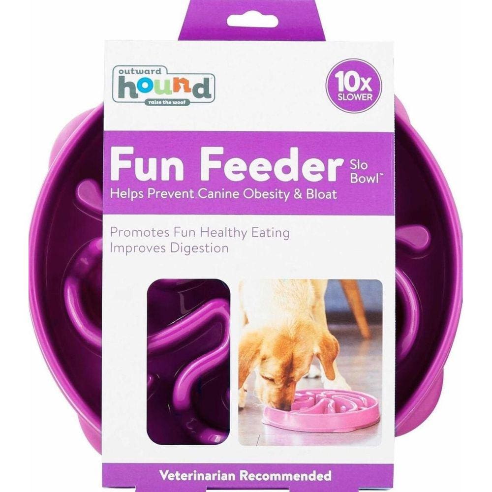 Comedouro Lento Fun Feeder Outward Hound Roxo Pequeno