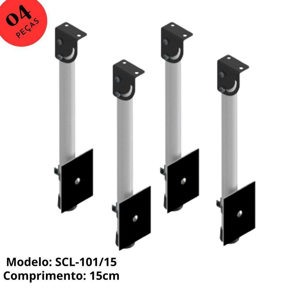 Suporte Cftv Base Câmeras Dome/Bullet - 15Cm Kit 4Peças