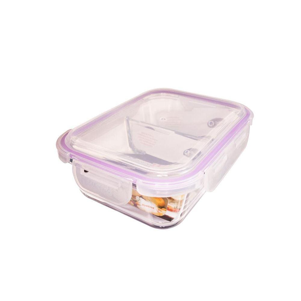 Jogo Com 2 Potes 1040Ml Marmita Hermético Divisória