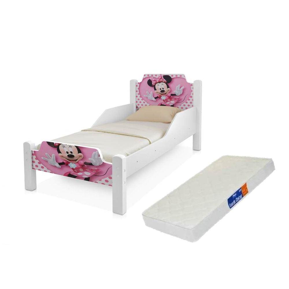 Mini Cama Juvenil Minnie com Proteção Lateral acompanha colchão