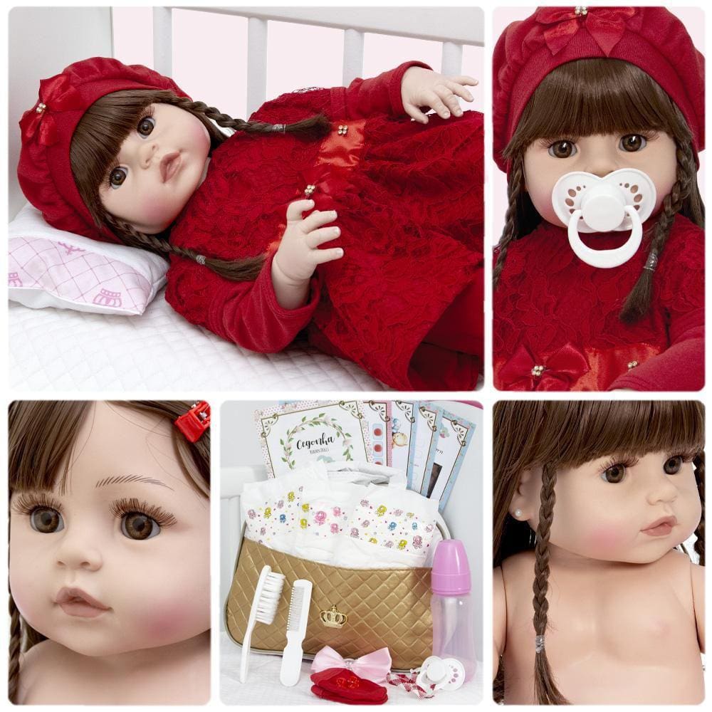 Brastoy Bebe Reborn Original Silicone Barata Boneca Realista Princesa 48CM  : : Brinquedos e Jogos