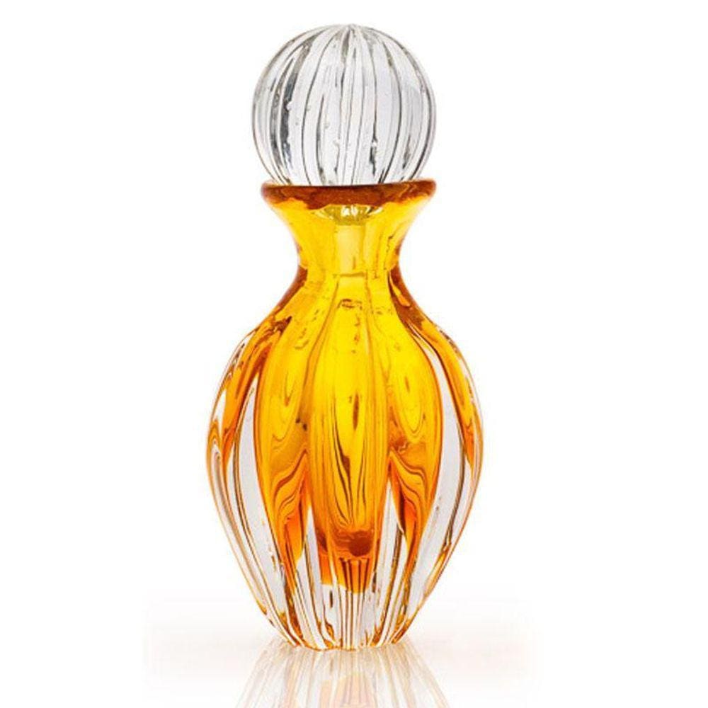 Garrafa Em Cristal Murano Âmbar - São Marcos 20Cm