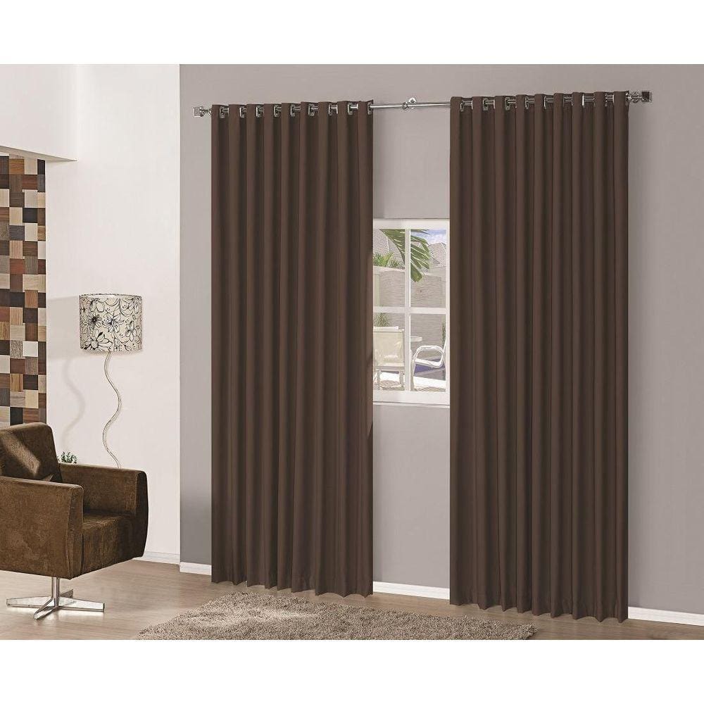 Cortina Sala Quarto Em Tecido Semi Blackout Marron 4,00X2,50