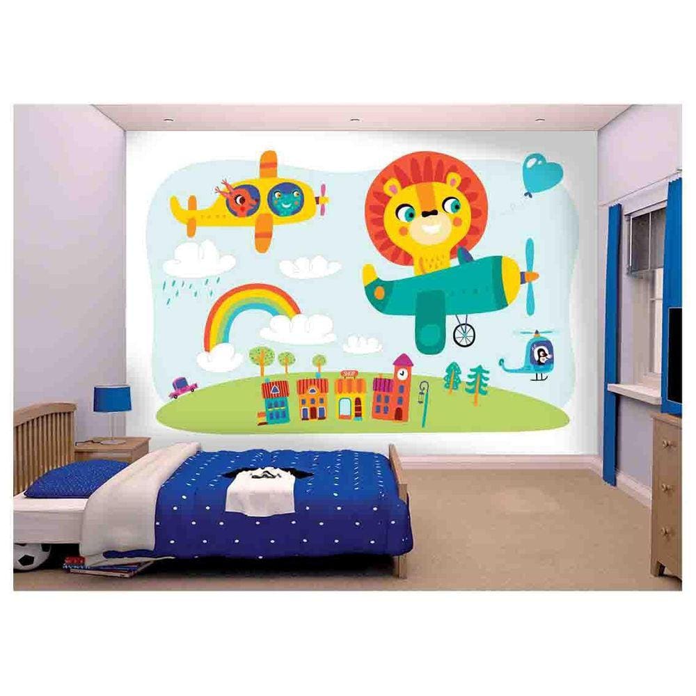 Papel De Parede Infantil Quarto De Bebê Avião Azs177