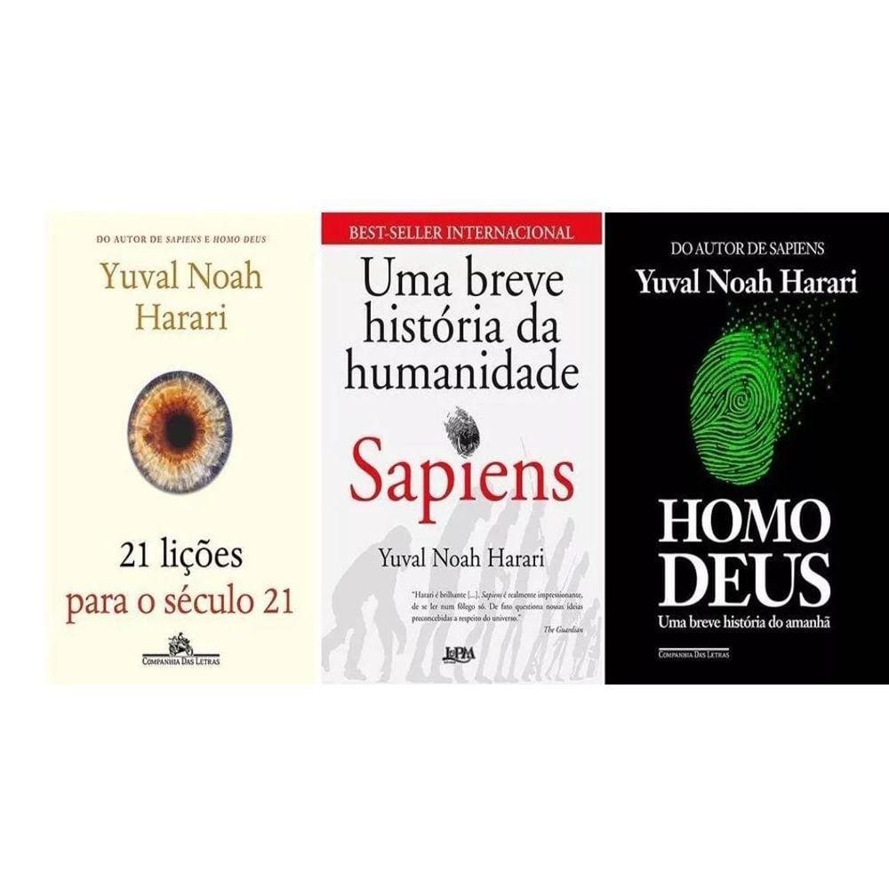 Kit 3 Livros Yuval Noah 21 Lições Para O Século 21 Sapiens E Homo Deus