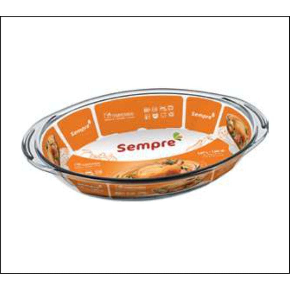 Forma Assadeiras De Vidro Forno Oval Abas 1,57Lts Marinex 03