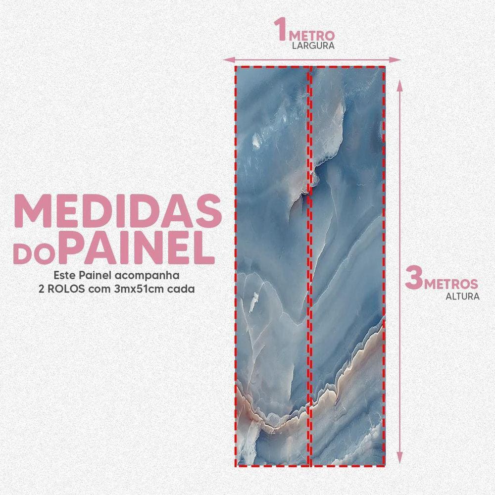 Papel De Parede Painel 3D Mármore Azul Escuro Viníl 1M