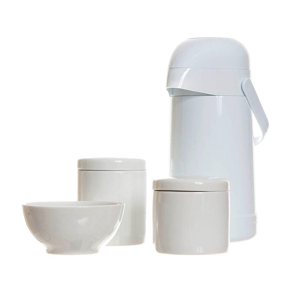 Potes, Garrafa E Molhadeira Quarto Bebê Kit 4 Peças