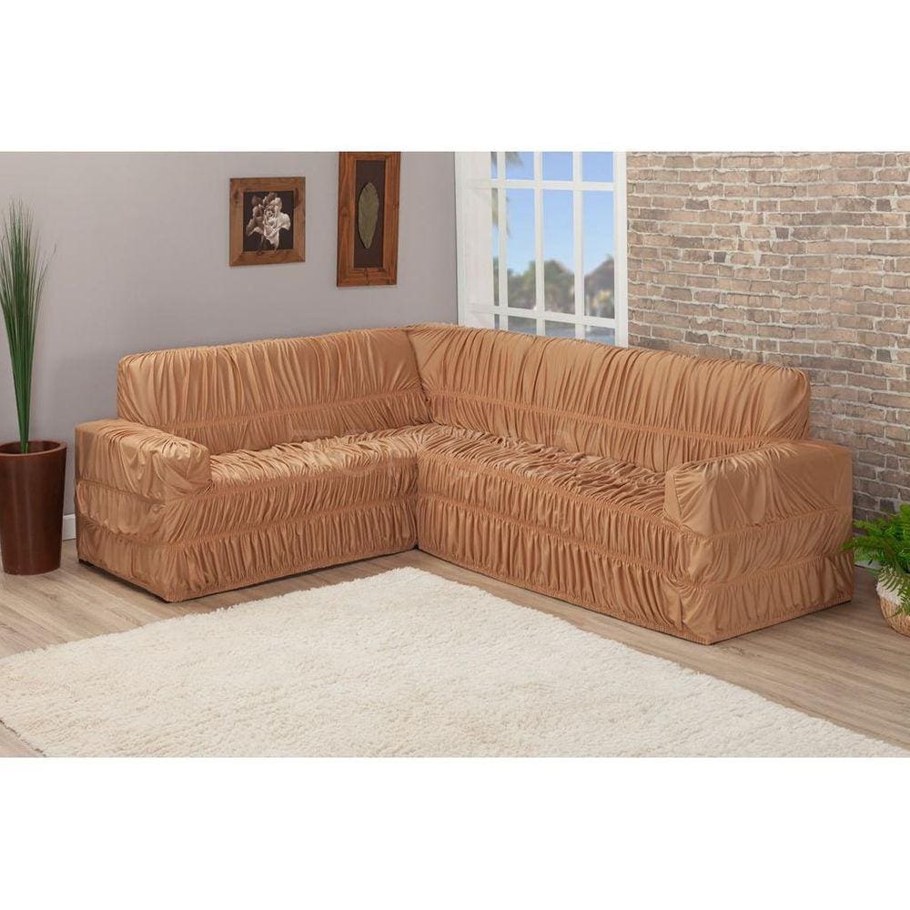 Capa De Sofa Canto De 9 Lugares Elasticada Malha Gel