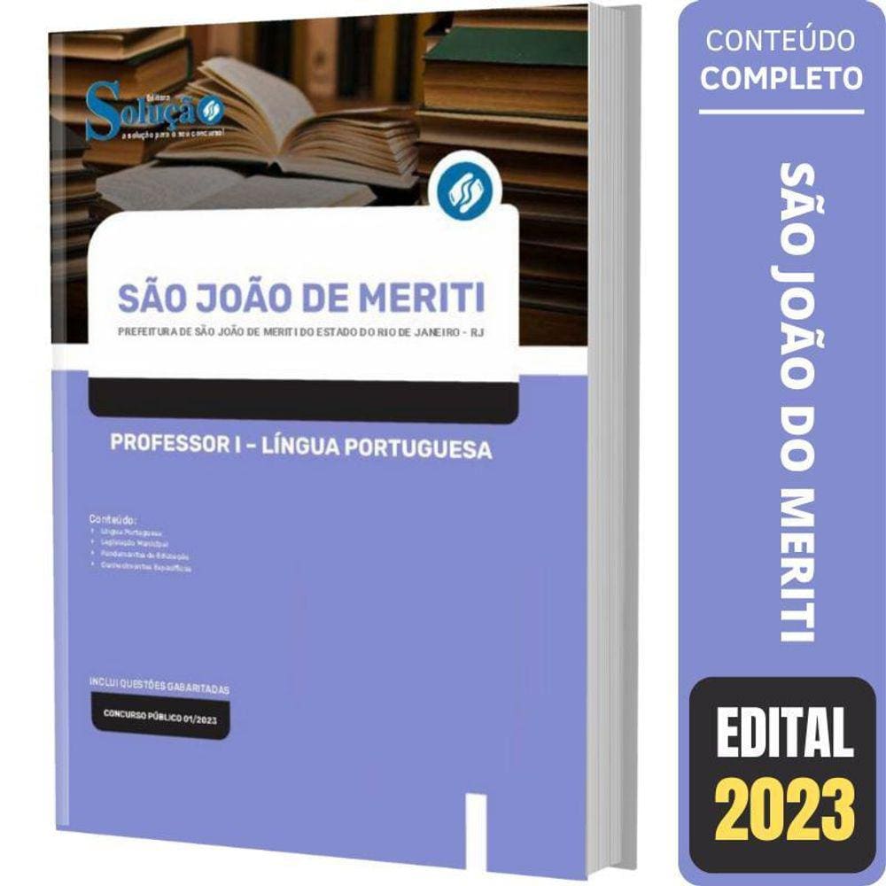 Apostila São João Meriti Rj Professor 1 - Língua Portuguesa