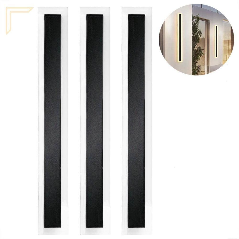 Kit 3 Arandela Borda Luminosa Externa 60 Cm Corredor Led