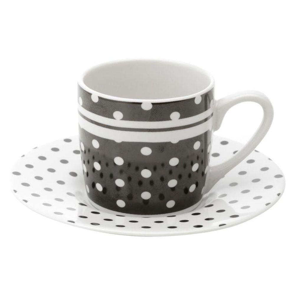 Jogo De Xícaras Para Café 12 Peças De Porcelana Poá 8327