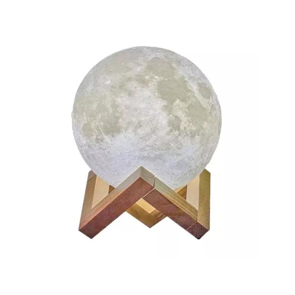 Mini Luminária Lua Cheia 3D 15 cm USB Colorida