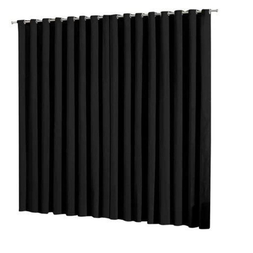 Cortina Blackout Ilhós Cromado Preto 3,00x1,80M