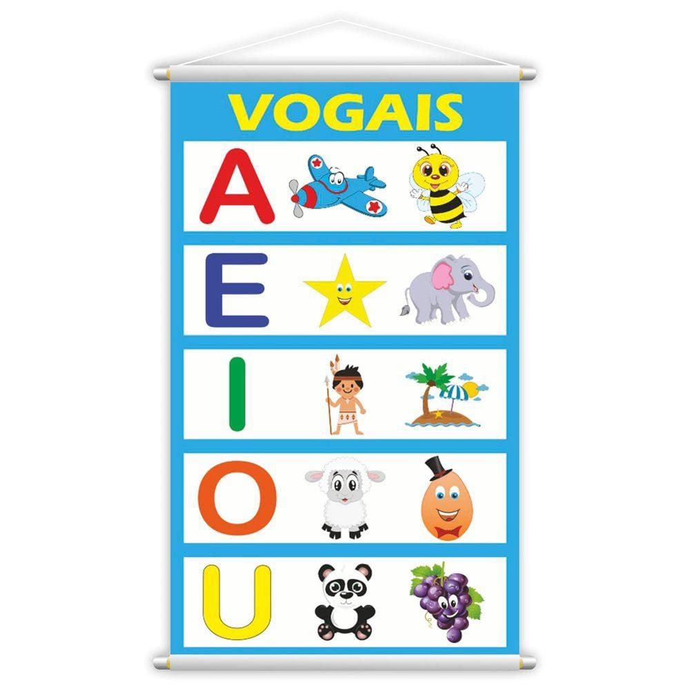 Vogais + Alfabeto Vogais Português Kit 2 Banners Grande