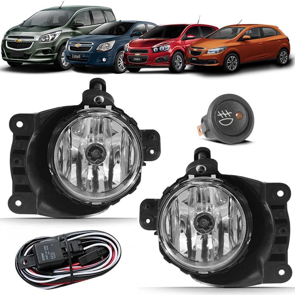 Kit Farol De Milha Neblina Chevrolet - Botão Alternativo