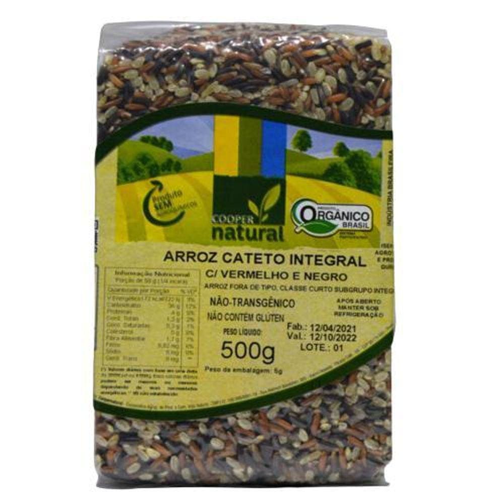 Kit 3X: Arroz Cateto Integral/Vermelho/Negro Orgânico 500G