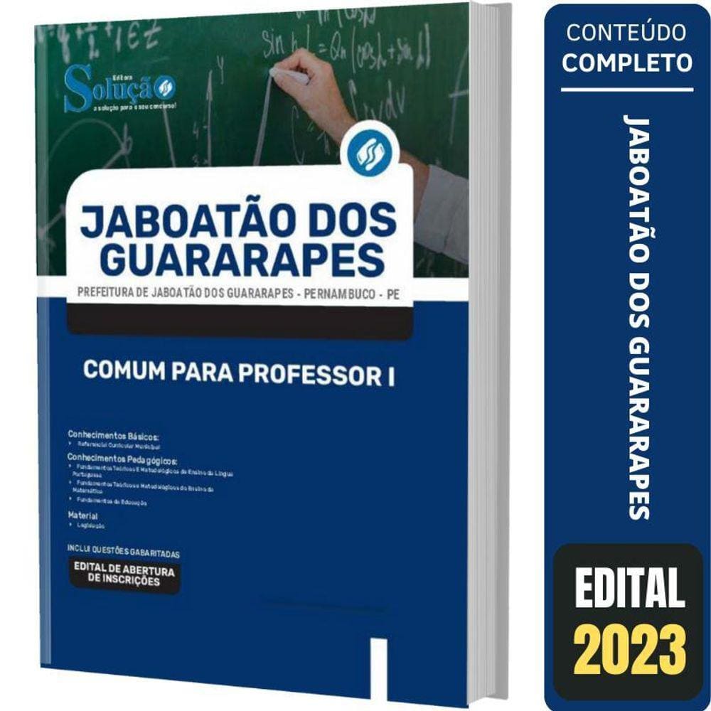 Apostila Jaboatão Dos Guararapes Pe - Comum Para Professor 1