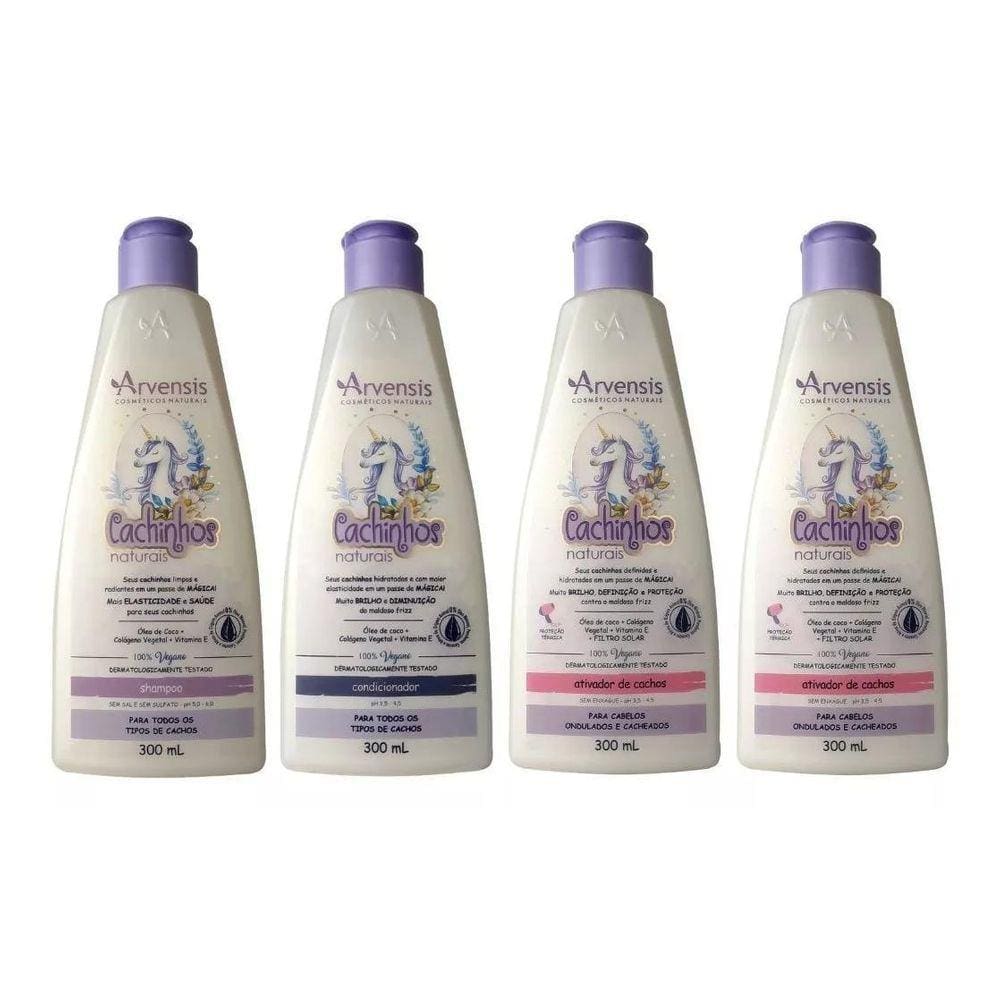 Kit Arvensis Cachinho Shampoo + Cond. + 2 Ativador Ondulados