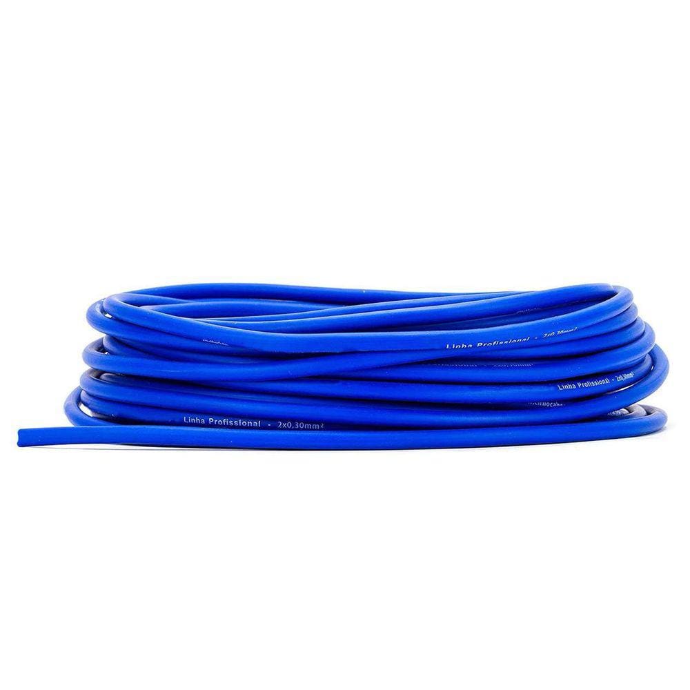 Cabo De Guitarra Blindagem Espiral 0.30 - Azul 20 Metros