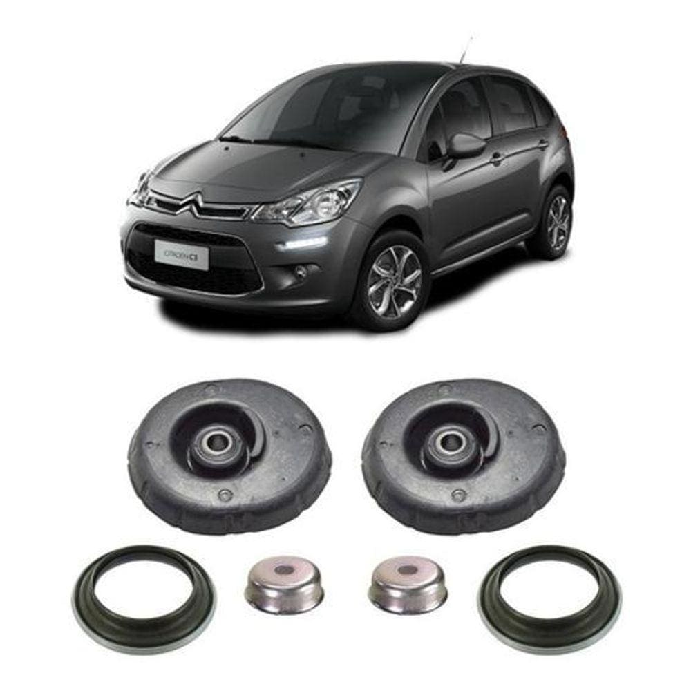 Par Rolamento + Coxim Suspensão Dianteira C3 2012 2013 2014