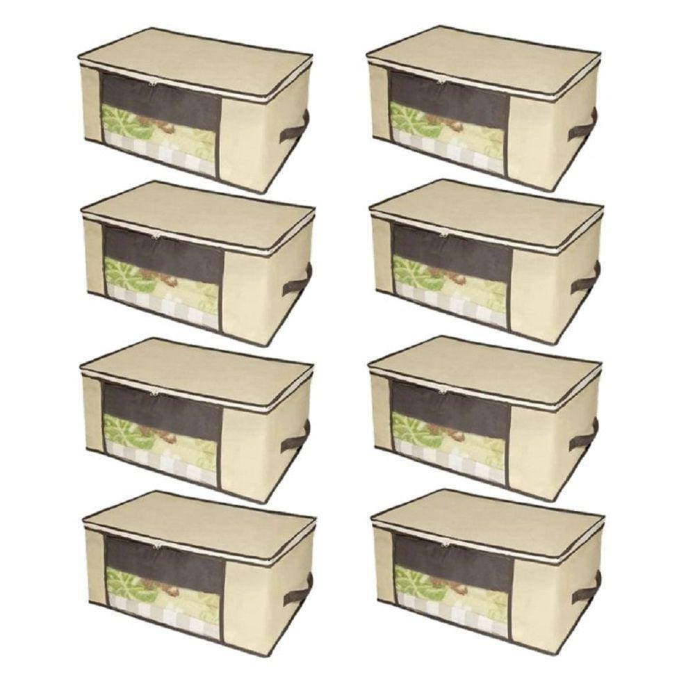 Kit 08 Caixa Organizadora Em Tnt Com Visor 45 X 45 X 20Cm