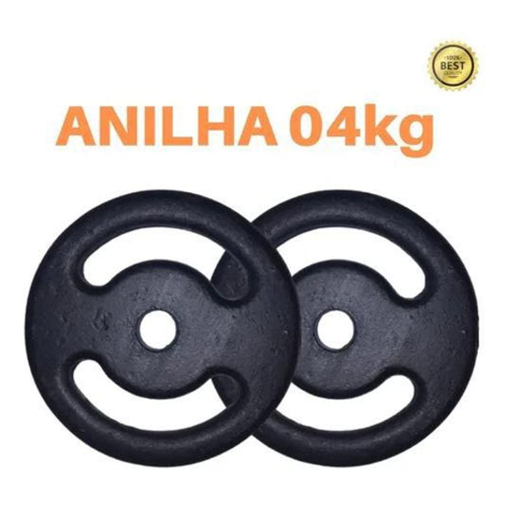 Kit 2 X Anilhas Super Premium De 4Kg Ferro Pintada