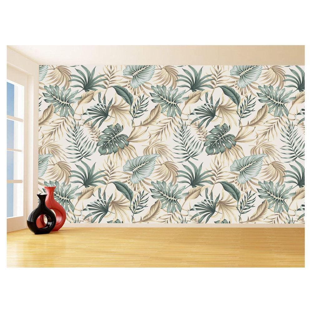 Papel De Parede 3D Textura Folhas Tropicais Mata 3,5M Txt69