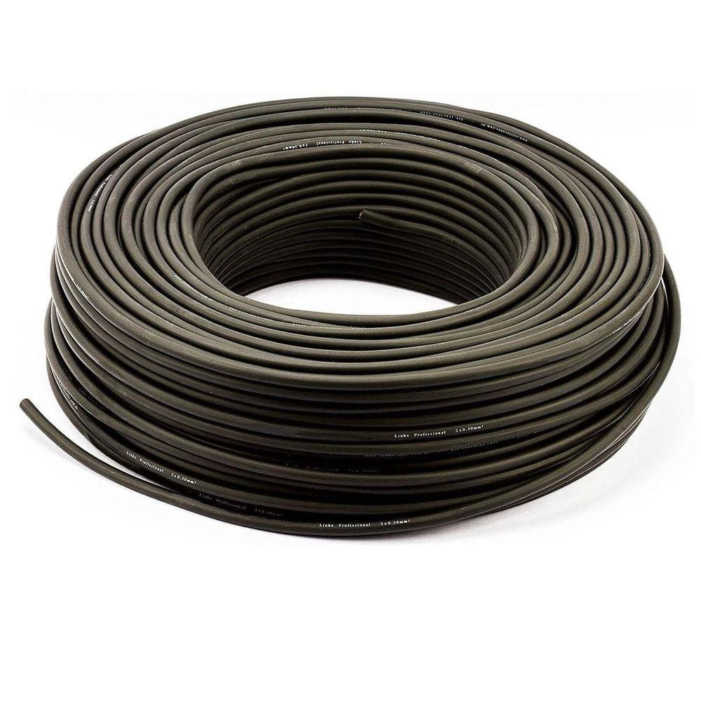 Cabo De Guitarra Blindagem Espiral 0.30 - Preto 40 Metros