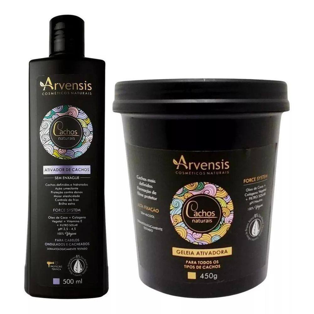 Kit Arvensis Cachos Ondulado Ativador 500Ml Geleia Alta 450G