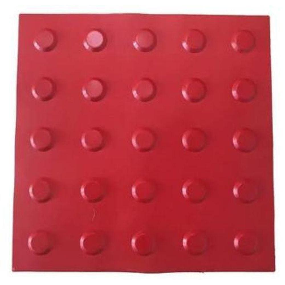 Kit 16 Pçs Piso Tátil Pvc 25X25 Alerta Vermelho