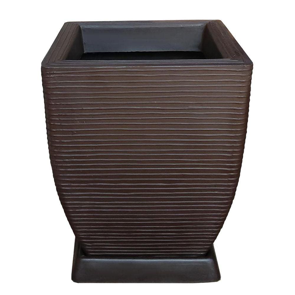 Vaso De Planta Quadrado Em Polietileno 45X35 Cm + Prato Café