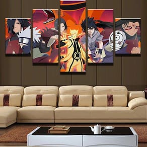 Quadro em Mosaico Decorativo Naruto Anime Desenho Quarto Sala